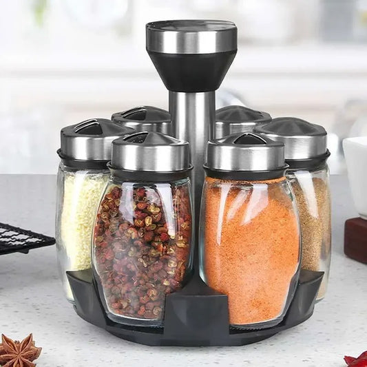 Glass Spice Jar Set with Rack