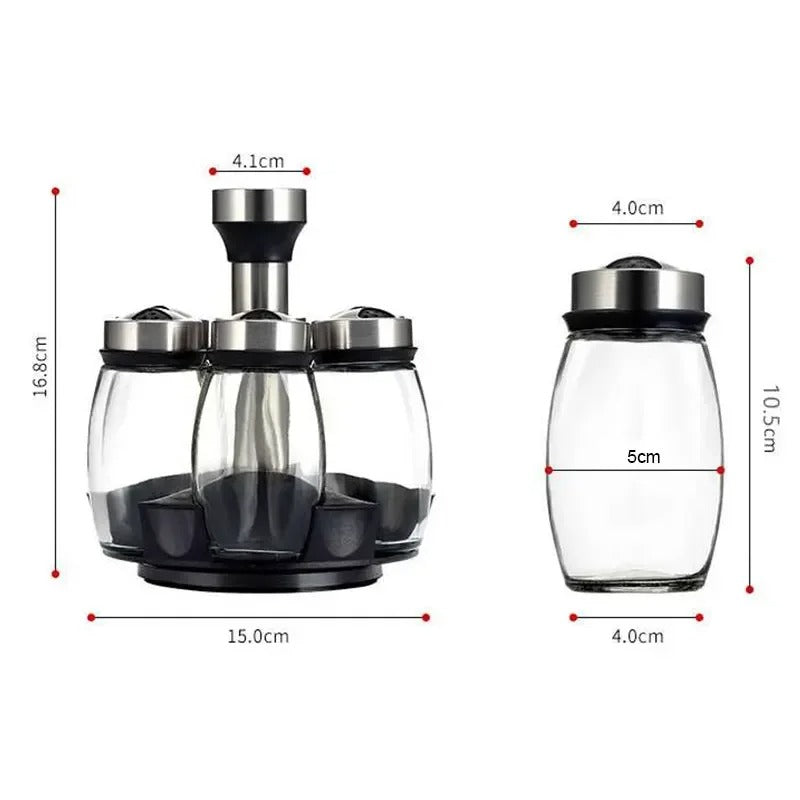 Glass Spice Jar Set with Rack