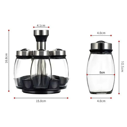 Glass Spice Jar Set with Rack