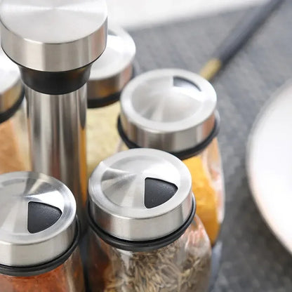 Glass Spice Jar Set with Rack