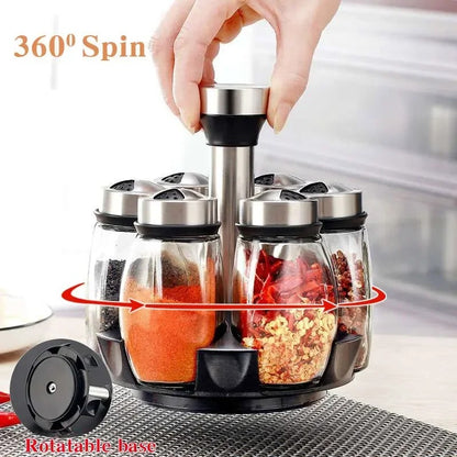 Glass Spice Jar Set with Rack