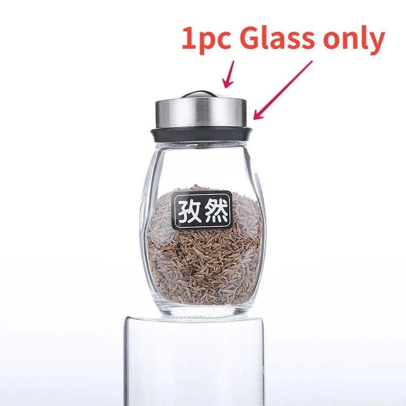 Glass Spice Jar Set with Rack